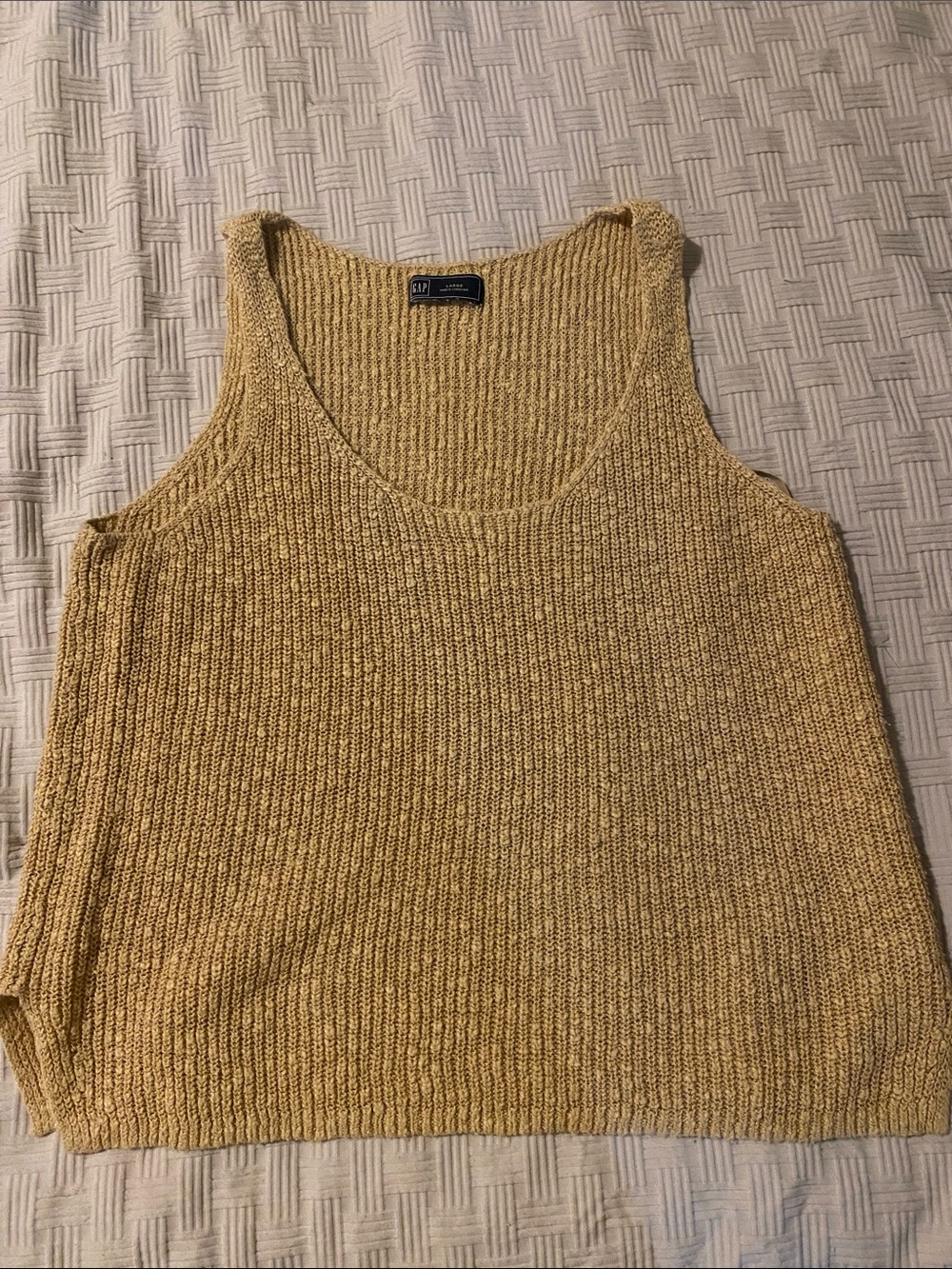 Gap Textured cream Tank Knit Top